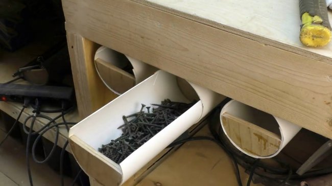 Простые ящики для мастерской (из ПВХ труб) своими руками